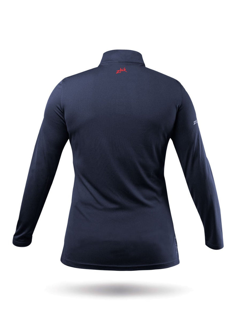 Womens UVActive High Collar 1/4 Zip Top - Navy-7