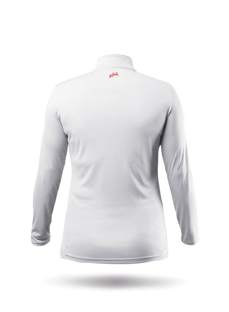 Womens UVActive High Collar 1/4 Zip Top - White-9