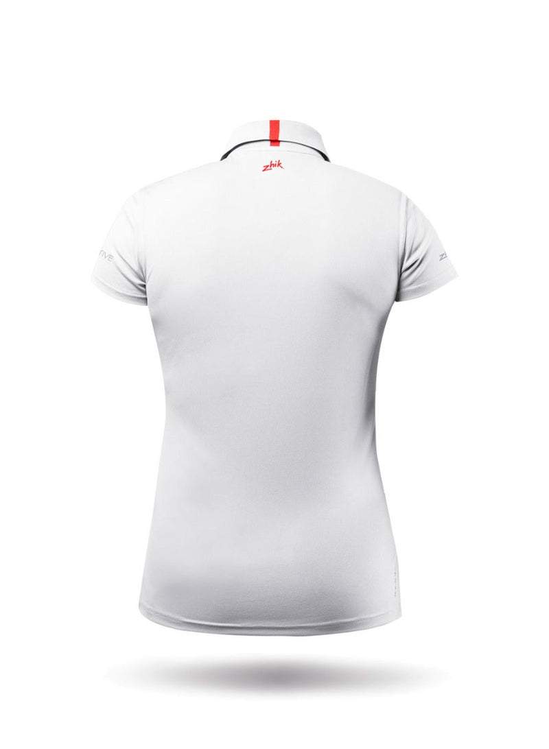 Womens UVActive Zip Sports Polo - White-7